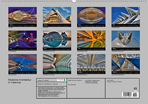 Moderne Architektur in Valencia (Wandkalender 2021 DIN A2 quer): Valencia und die beeindruckende Architektur (Monatskalender, 14 Seiten )