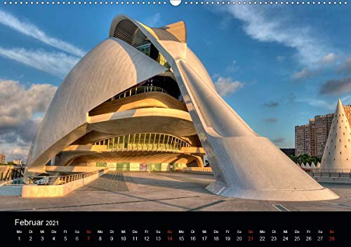 Moderne Architektur in Valencia (Wandkalender 2021 DIN A2 quer): Valencia und die beeindruckende Architektur (Monatskalender, 14 Seiten )