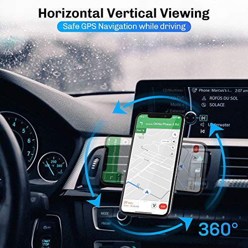 Modohe Soporte Móvil Coche con Ventilación de Aire Magnético Soporte Teléfono Coche Imán con 360 Grados Rotación Adecuado para Xiaomi iPhone Moto G6 Samsung S10 Huawei P40 Pro Xperia GPS, etc.