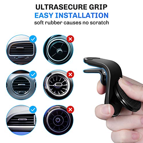 Modohe Soporte Móvil Coche con Ventilación de Aire Magnético Soporte Teléfono Coche Imán con 360 Grados Rotación Adecuado para Xiaomi iPhone Moto G6 Samsung S10 Huawei P40 Pro Xperia GPS, etc.