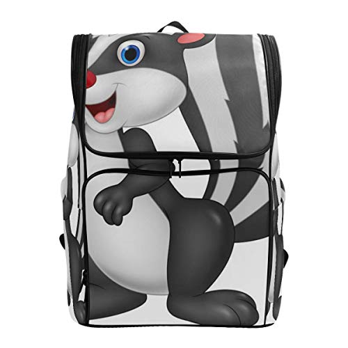 Mokale Dibujos Animados Mofeta agitando la Mano aislada en,Mochila Bolsa de Viaje Senderismo Colegio Estudiante Escuela de Viaje para Hombres o Mujeres