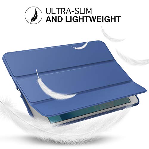 MoKo Funda Compatible con iPad Mini 3/2 / 1, Superior Delgada Protectora Case con Tapa Trasera Esmerilada Translúcida Compatible con Apple iPad Mini 1/Mini 2/Mini 3 - Azul Marino