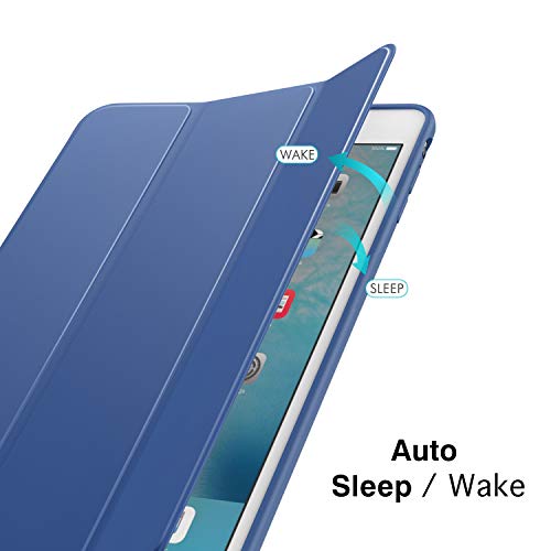 MoKo Funda Compatible con iPad Mini 3/2 / 1, Superior Delgada Protectora Case con Tapa Trasera Esmerilada Translúcida Compatible con Apple iPad Mini 1/Mini 2/Mini 3 - Azul Marino