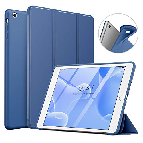 MoKo Funda Compatible con iPad Mini 3/2 / 1, Superior Delgada Protectora Case con Tapa Trasera Esmerilada Translúcida Compatible con Apple iPad Mini 1/Mini 2/Mini 3 - Azul Marino