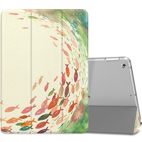 MoKo Funda para 2018/2017 iPad 9.7 6th/5th Generation - Ultra Slim Función de Soporte Protectora Plegable Smart Cover - el Pesca y la Begonia (Auto Sueño/Estela)