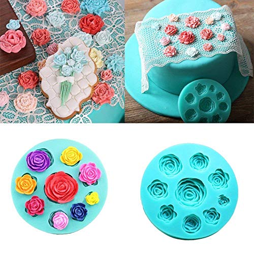 Moldes 3D diseño de rosas de silicona para usar con chocolate, fondant, jabón o velas