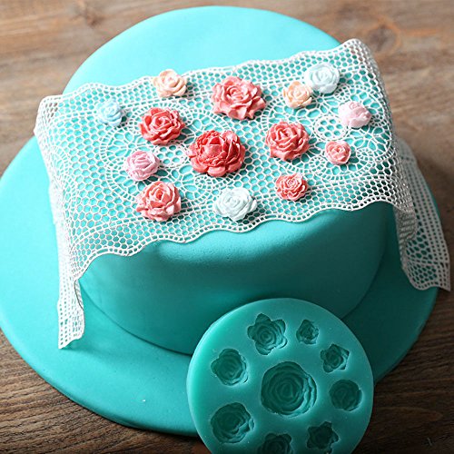 Moldes 3D diseño de rosas de silicona para usar con chocolate, fondant, jabón o velas