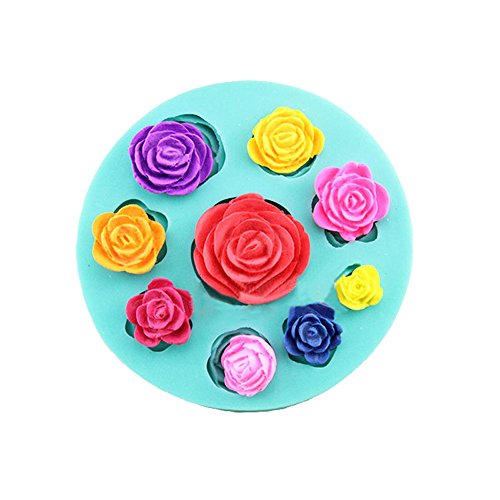 Moldes 3D diseño de rosas de silicona para usar con chocolate, fondant, jabón o velas