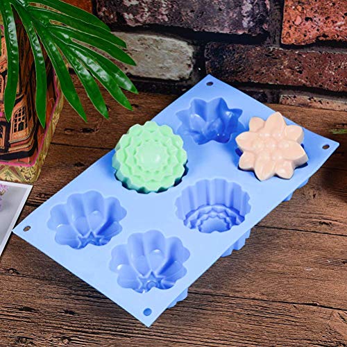 Moldes de silicona para tarta con diseño de flores, 4 unidades, hechos a mano, molde para jabones de postre, molde de silicona para bandeja de cubitos de hielo gelatina tarta de luna galletas