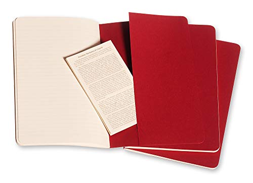 Moleskine CH116 - Set de 3 cuadernos a rayas, grandes, color rojo arándano