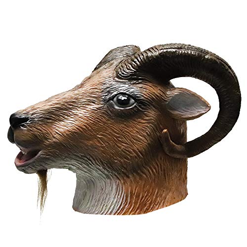 molezu Máscara de Cabra Máscara de Cabeza de Animal Antílope Cabeza Completa de Animal Disfraces de Fiesta de Halloween Disfraces Disfraces Máscaras de Fiesta de Carnaval.