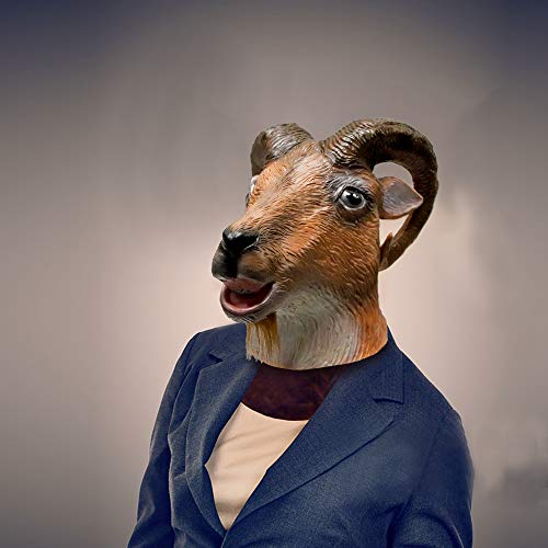 molezu Máscara de Cabra Máscara de Cabeza de Animal Antílope Cabeza Completa de Animal Disfraces de Fiesta de Halloween Disfraces Disfraces Máscaras de Fiesta de Carnaval.
