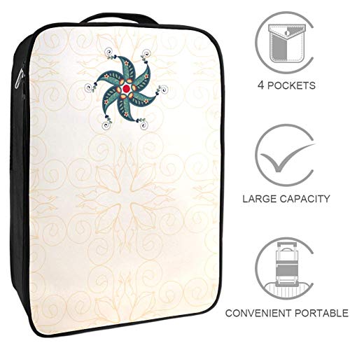 Molino de Viento Bolsa de Zapatos de Almacenamiento Bolsa Grande portátil a Prueba de Agua para Mujeres y Hombres, Viajes, Gimnasio o Uso Diario 23x31x16 cm