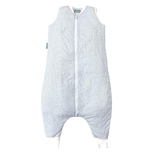 molis&co. Saco de Dormir con pies 100% algodón orgánico. Acolchado. Talla 2 años. Ideal para Entretiempo e Invierno. 2.5 TOG. Suave y cálido. Grey Print.