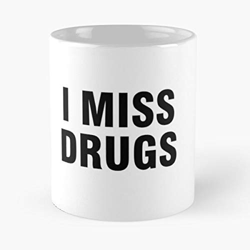 Mommy Mother Miss Pregnant Drugs I Funny Humor Momma Sarcasm New La Mejor Taza de café de cerámica de mármol Blanco de 11 oz