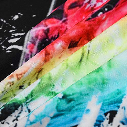 MOMOXI Vestidos para Mujer Vestido Suelto sin Mangas con Estampado 3D de Bohe de Vintage Vintage Loose Summer Verano Fuera Hombro Frío Casual Coctel Fiesta Estampado de Flores Falda Elegantes