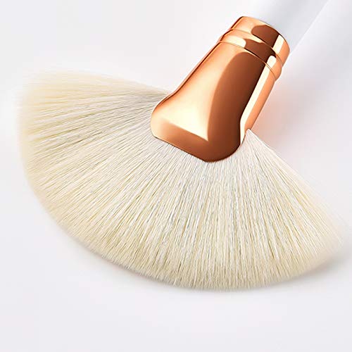 Monbedos Cepillo de difusión de polvo líquido Cepillo corrector rubor Cepillo de base Cepillo de sombra de ojos Blanco, tamaño: los 24 * 15 * 1.6cm 7 pieza