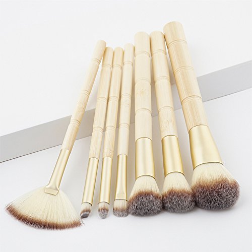 Monbedos Juego de pala Cepillo de difusión de polvo líquido Set de pinceles de maquillaje profesional Beige, tamaño: 18.2 * 10 * 1.4cm 7 pieza