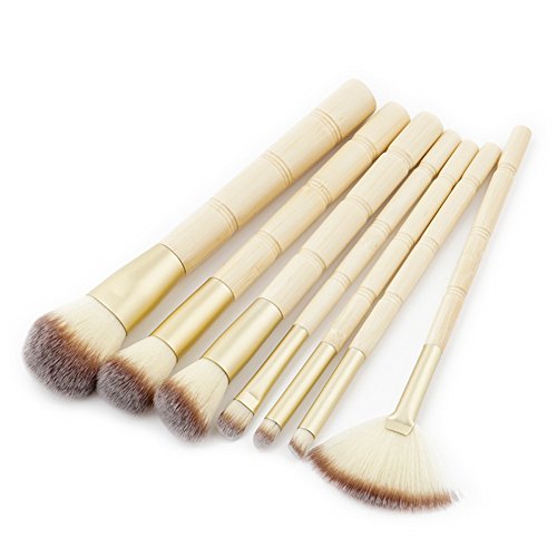 Monbedos Juego de pala Cepillo de difusión de polvo líquido Set de pinceles de maquillaje profesional Beige, tamaño: 18.2 * 10 * 1.4cm 7 pieza