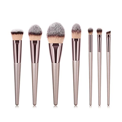 Monbedos Juego de pala Set de pinceles de maquillaje profesional Cepillo corrector rubor Cepillo de base Marrón, tamaño: 24 * 10 * 1.6cm 7 pieza