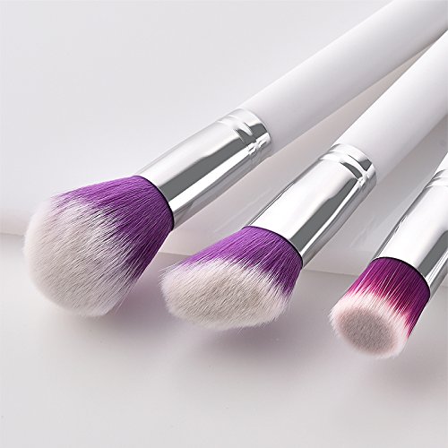 Monbedos Set de pinceles de maquillaje profesional Juego de pala Cepillo de difusión de polvo líquido Púrpura Tamaño: 24 * 10 * 1.6 cm 5 pieza