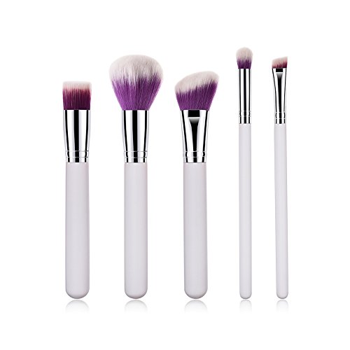 Monbedos Set de pinceles de maquillaje profesional Juego de pala Cepillo de difusión de polvo líquido Púrpura Tamaño: 24 * 10 * 1.6 cm 5 pieza