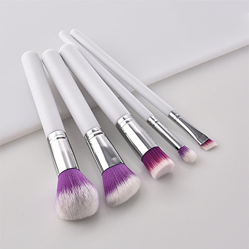 Monbedos Set de pinceles de maquillaje profesional Juego de pala Cepillo de difusión de polvo líquido Púrpura Tamaño: 24 * 10 * 1.6 cm 5 pieza