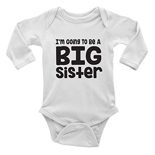Mono de bebé Promini con texto en inglés «I'm Going to be a Big Sister» para bebé de una sola pieza, el mejor regalo para el bebé