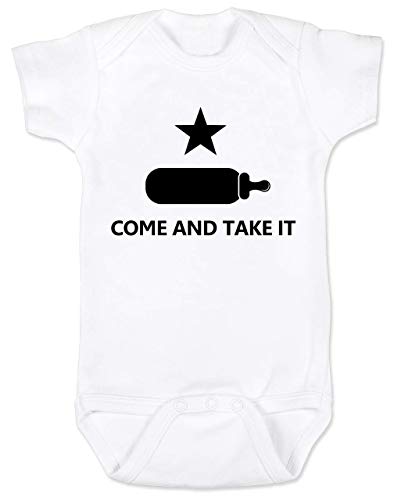Mono de bebé Promini para bebé de una sola pieza, con texto en inglés "Come and Take It"