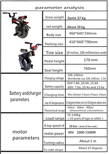 Monociclo Scooter Eléctrico Monociclo Eléctrico Vespa Scooters Autobalanceo Rango 28 Kilometros / 45 Kilometros / 60km / 90 Kilometros Potente Scooter Eléctrico For Adultos/Mujeres 500W Potente Bate