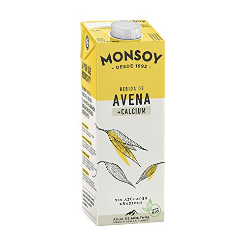 Monsoy - Bebida Ecológica de Avena con Calcio - Caja de 4 x 1L