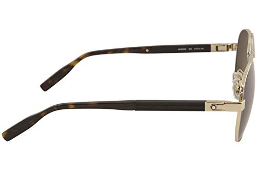 Mont Blanc MB0032S MB/0032/S 003 - Gafas de sol para hombre, 61 mm, color dorado y negro