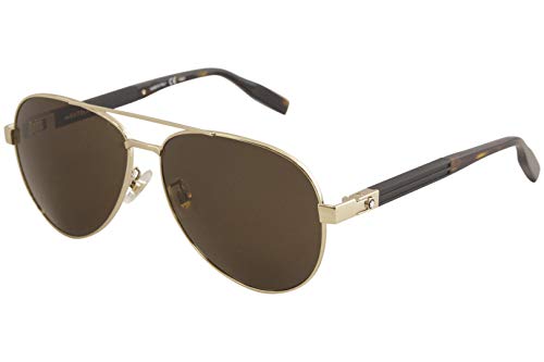 Mont Blanc MB0032S MB/0032/S 003 - Gafas de sol para hombre, 61 mm, color dorado y negro