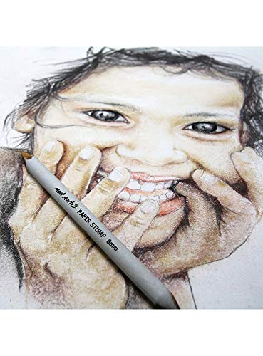 MONT MARTE Set de Difuminos y Tortillones - 7 piezas - Difuminadores para Dibujos con Grafito, Carbón y Pastel - Ayuda Ideal para Dibujar - Perfecto para Principiantes, Profesionales, Artistas