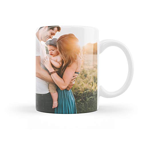 Mookase Tazas Personalizada con tu Foto | Regalo Personalizado | Diséñala con tu Foto y Texto | Color: Blanco | Material: Cerámico