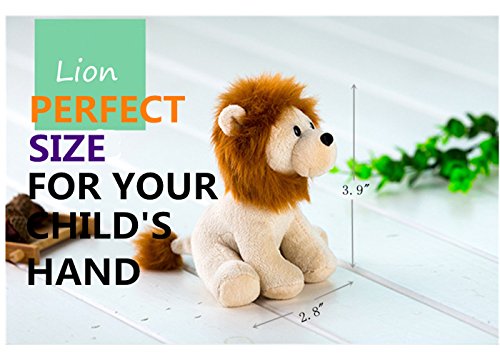 Morbuy Peluche Relleno Sweet Zoo bebés - con Sonidos de la Selva, muñeco de Trapo, 3.9 "x2.8, Puzzle, 0 ~ 2 años (león)