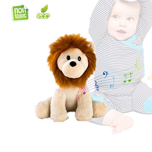 Morbuy Peluche Relleno Sweet Zoo bebés - con Sonidos de la Selva, muñeco de Trapo, 3.9 "x2.8, Puzzle, 0 ~ 2 años (león)