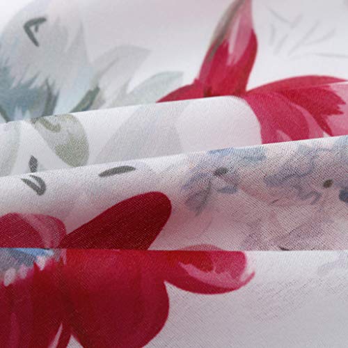 MORETIME Camisas Mujer, Camisa Negra Blanca Mujer con Estampado Holgado Elegante para Mujer Mangas Cortas y Cuello V Blusa Ligera Mangas para Mujer Trabajo y Cita Regalo para Novia Madre 2019 Verano