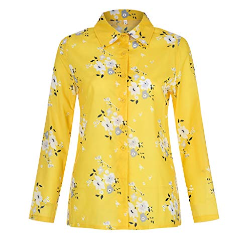 MORETIME Camisas Mujer, Camisa Negra Blanca Mujer con Estampado Holgado Elegante para Mujer Mangas Largas y Cuello V Blusa Ligera Mangas para Mujer Trabajo y Cita Regalo para Novia Madre 2019 Verano