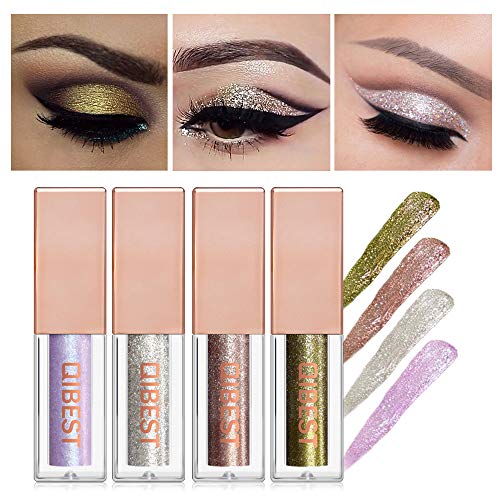 MORETIME sombra de ojos cosmética Shimmer Crema de Maquillaje con Color Cálido y Frío Metallic Shiny Smoky Eye Eyeshadow Glitter Eyeliner líquido 15 Color