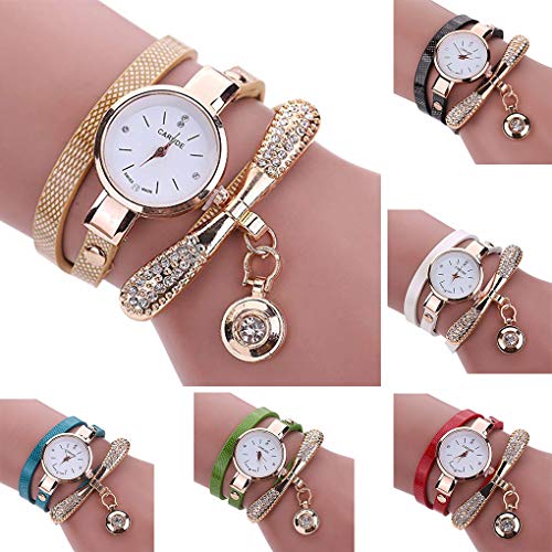 Morza La aleación del Metal Muchachas de Las Mujeres pequeña Pulsera con Esfera Colgante de múltiples Capas de Cuarzo del Reloj del Reloj de la Mano de la decoración