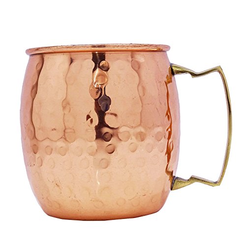Moscow Mule cobre tazas – Set de 2 Premium sin níquel en el interior, de cobre macizo martillado 100% cobre puro mejora sabores, hechos a mano de alta calidad – Cada taza es de Oz capacidad
