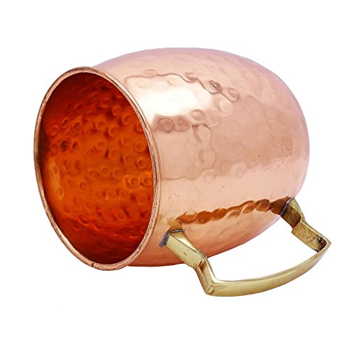 Moscow Mule cobre tazas – Set de 2 Premium sin níquel en el interior, de cobre macizo martillado 100% cobre puro mejora sabores, hechos a mano de alta calidad – Cada taza es de Oz capacidad