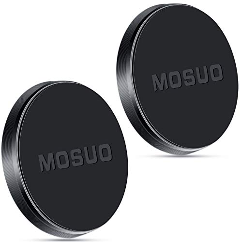 MOSUO 2 Pack Soporte Movil Coche Magnético, Universal Iman para movil Coche para Salpicadero/Pared/Superficies Planas, Soporte Teléfono Coche para iPhone/Samsung/Echo Dot/LG/GPS -Negro