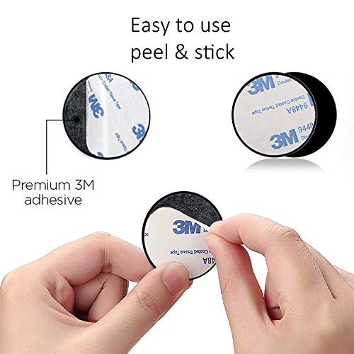 MOSUO 9 Piezas Láminas Metálicas (9 Redondas) Muy Finas Placas Metálicas con 3M Adhesivo para Soporte Movil Coche Magnético/Iman para Movil Coche y Otros Productos de imán - Negro