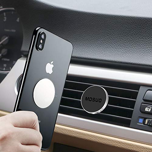 MOSUO Soporte Móvil Coche Magnético Ventilación, Universal iman para movil Coche para Rejillas del Aire, iman Télefono para iPhone Samsung LG y los Otros Smartphones GPS Dispositivo, Plata
