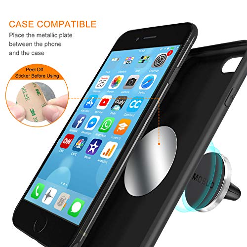MOSUO Soporte Móvil Coche Magnético Ventilación, Universal iman para movil Coche para Rejillas del Aire, iman Télefono para iPhone Samsung LG y los Otros Smartphones GPS Dispositivo, Plata