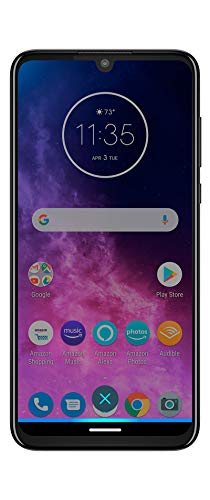 Motorola One Zoom - Smartphone con Alexa Hands-Free, Pantalla 6,4” FHD+, Sistema de 4 cámaras, 128 GB/4 GB, Android 9.0, Dual SIM, Auriculares + Funda incluidos, Color Gris Eléctrico