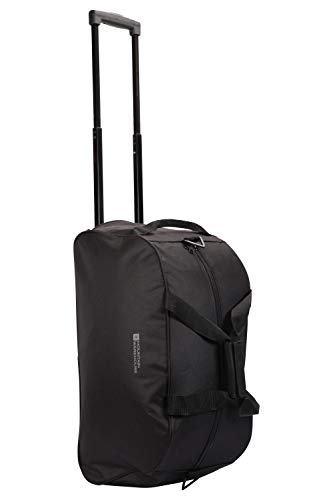 Mountain Warehouse Bolsa Plegable con Ruedas de 40 L - Maleta Ligera, compacta, con Asas de Transporte - para Viajes, excursiones, Viajes de mochilero Negro Talla única