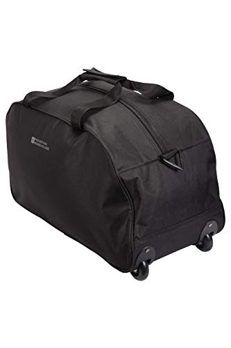 Mountain Warehouse Bolsa Plegable con Ruedas de 40 L - Maleta Ligera, compacta, con Asas de Transporte - para Viajes, excursiones, Viajes de mochilero Negro Talla única